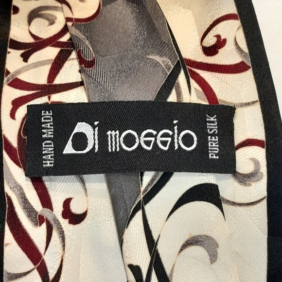 Di Moggio Handmade 100% Pure Silk Red/Black Ribbon Neck tie Made in Korea - Picture 4 of 6